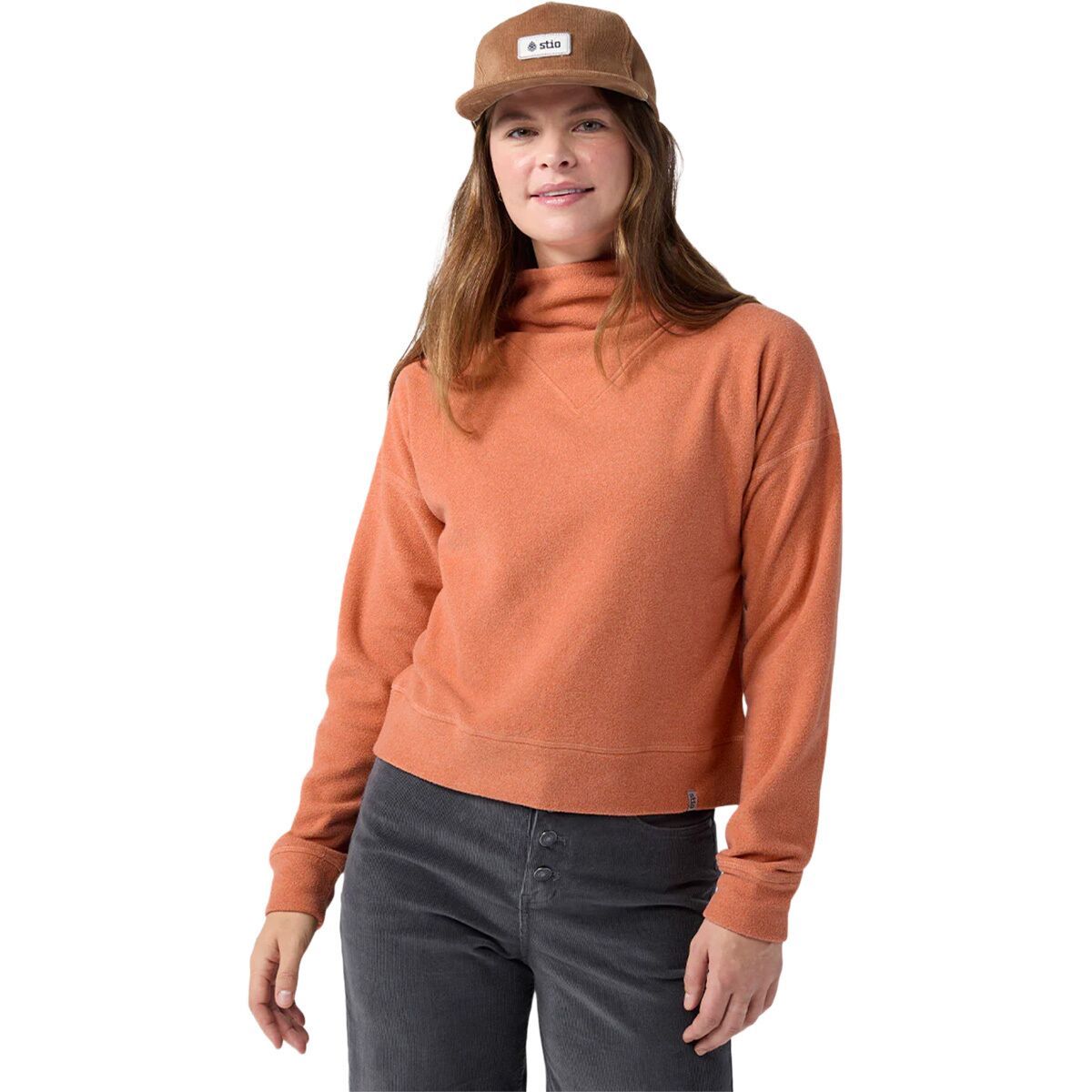 Image of STIO Turpin Fleece Mockneck Top - Women's Cedar Blush Heather, S