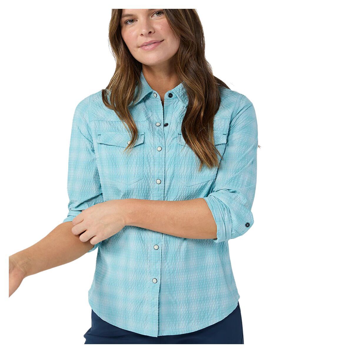 Image of STIO Eddy Coast Long-Sleeve Shirt - Women's Horizon Plaid, S