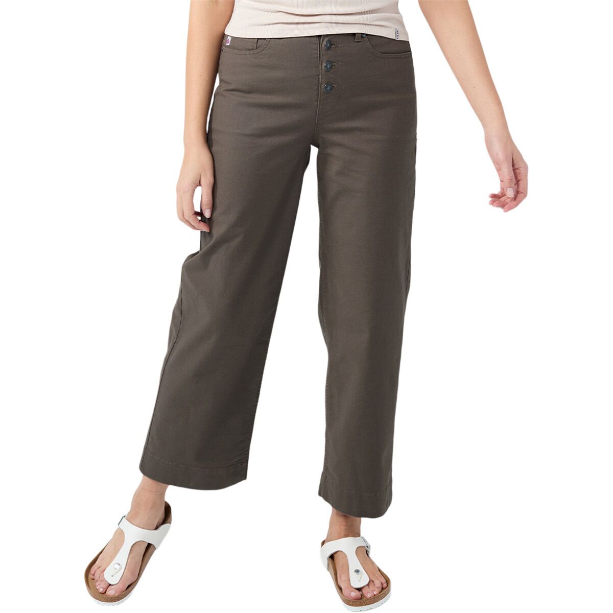Image of STIO Rivet Wide Leg Canvas Pant - Women's Cowboy Coffee, 2/Reg