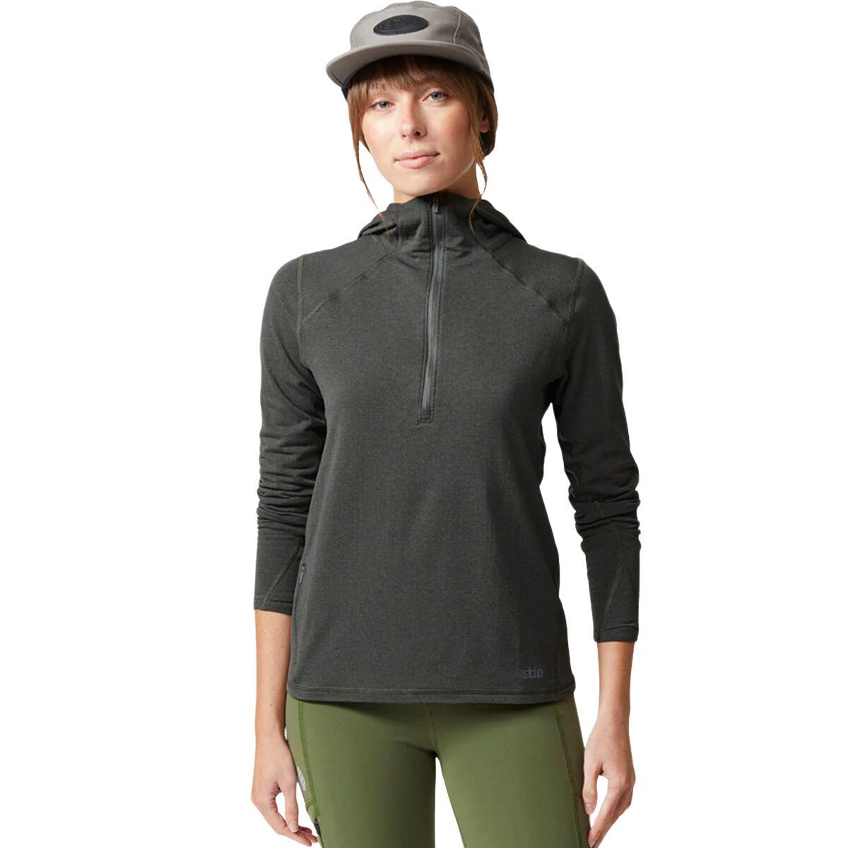 Image of STIO Trax Power Grid 1/2-Zip Hoodie - Women's Raven, S