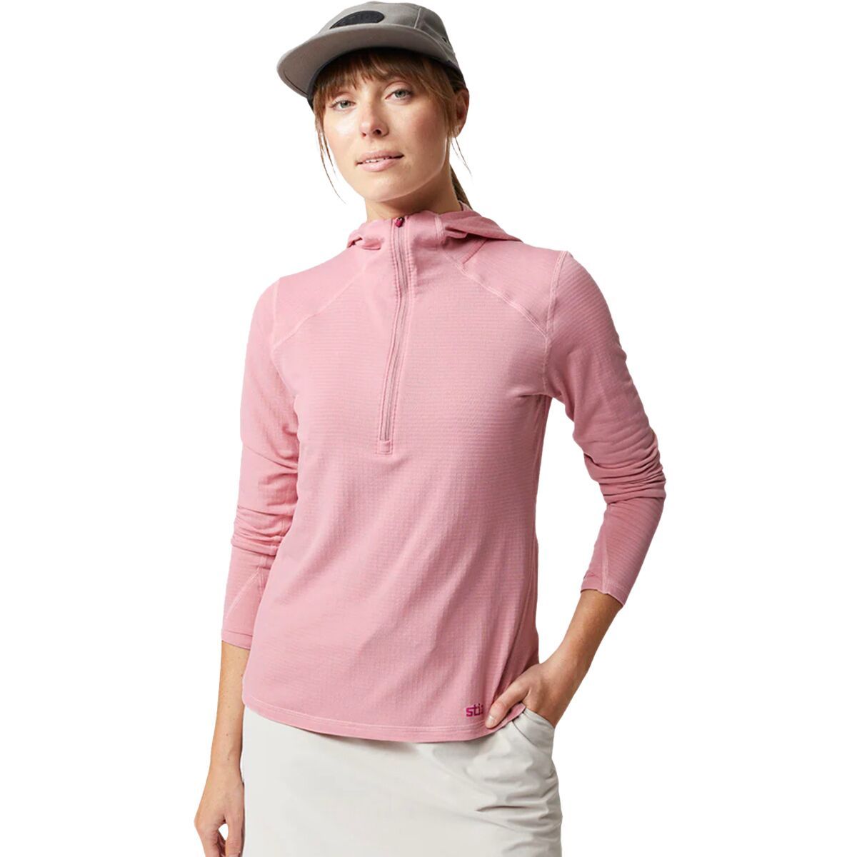 STIO Trax Power Grid 1/2-Zip Hoodie - Women's Rustic Rose, XL