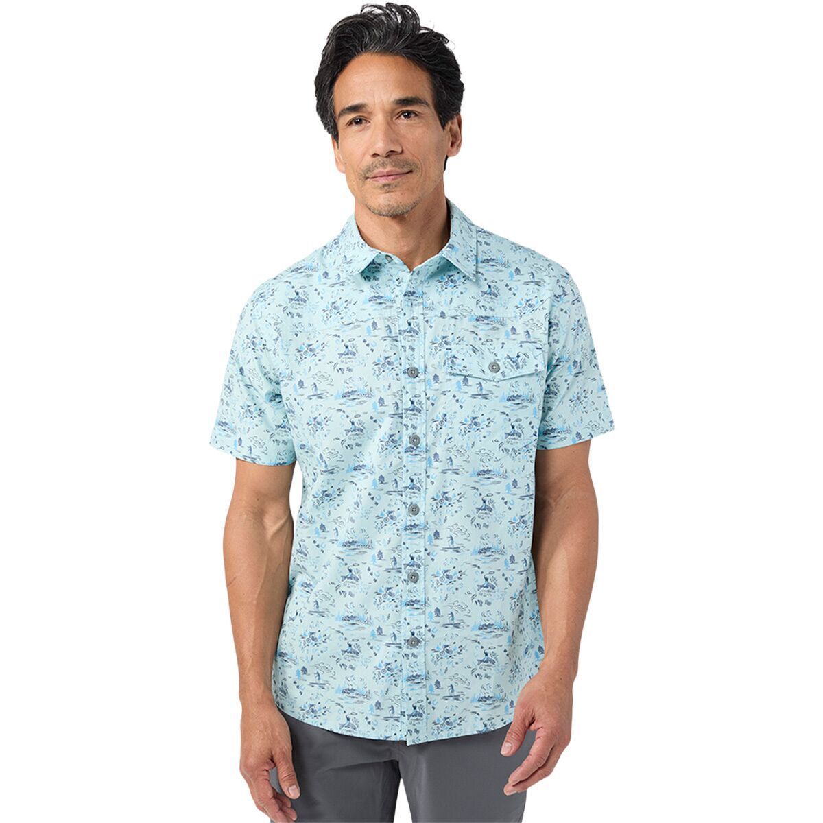 Image of STIO Curtis Camp Short-Sleeve Shirt - Men's Windchill Ride Wy, S