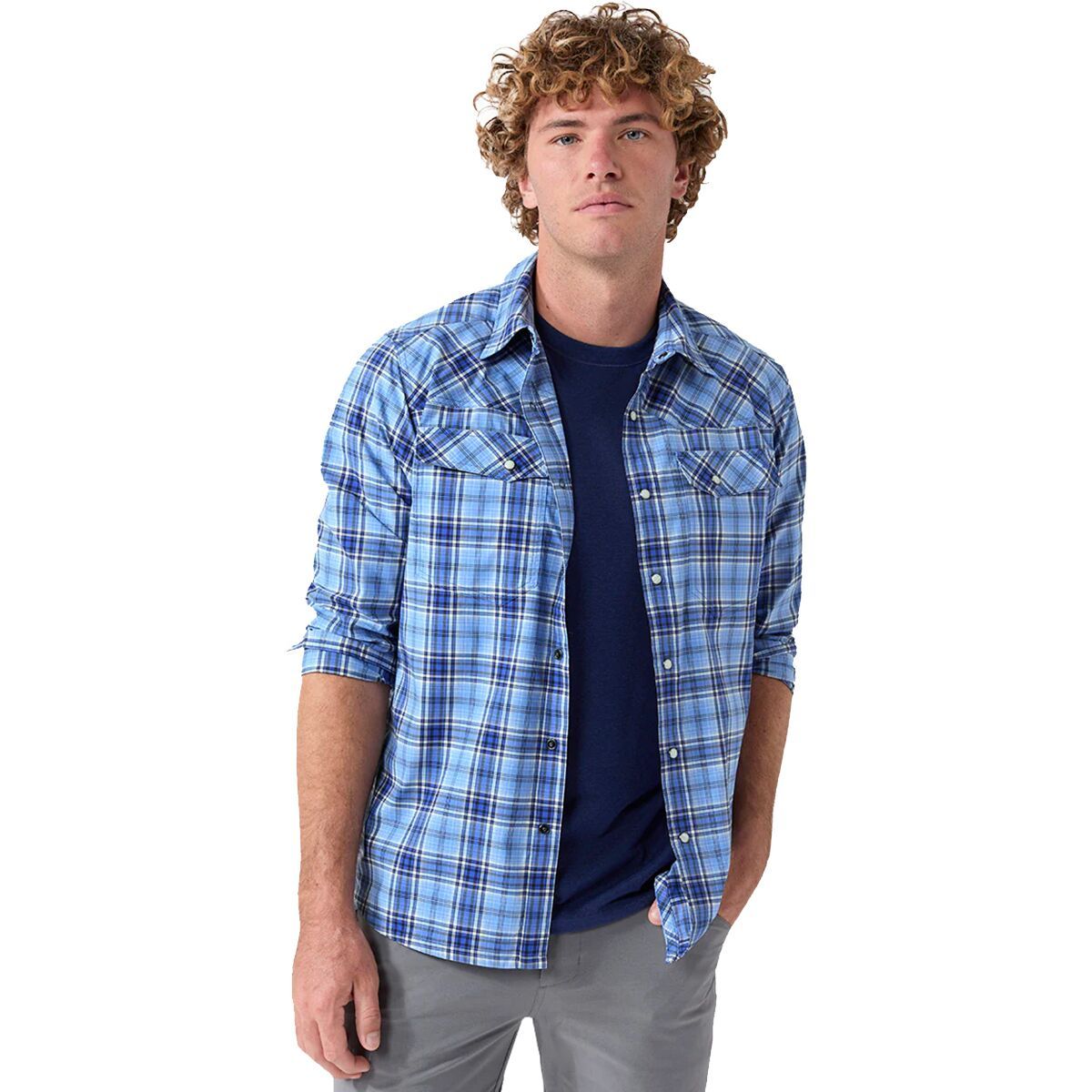 STIO Eddy Long-Sleeve Shirt - Men's Larkspur Blue Plaid, S