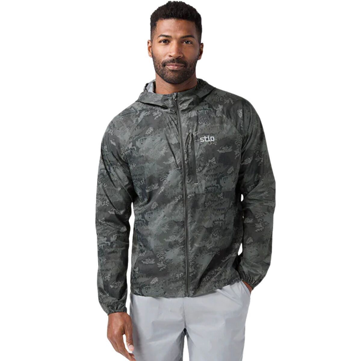 Image of STIO Second Light Windshell - Men's Boundary Black Whitebark Camo, XL