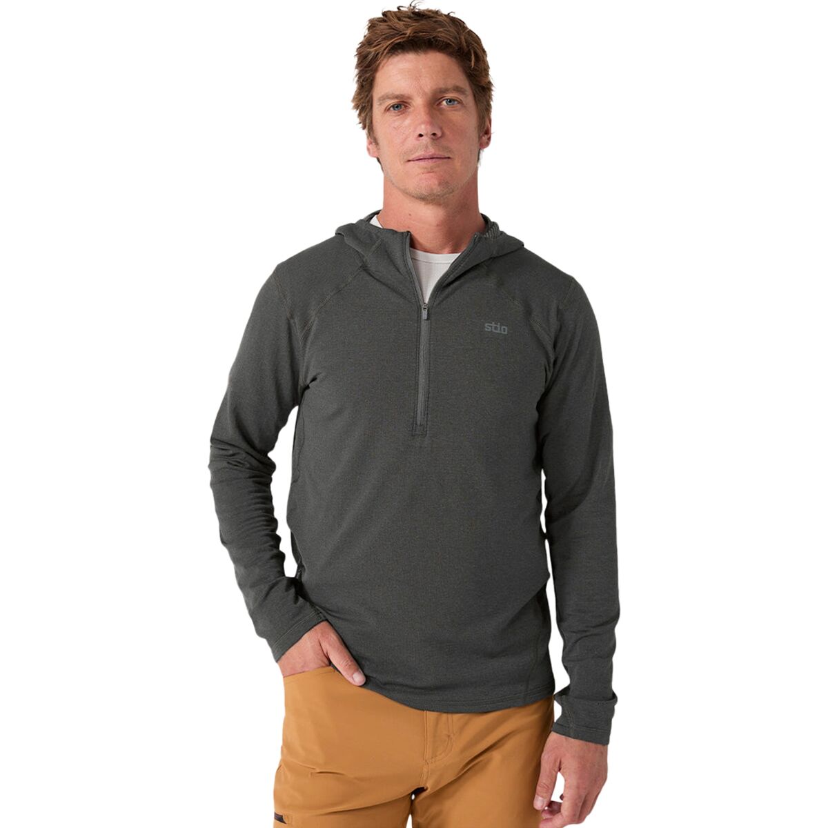 STIO Trax Power Grid 1/2-Zip Hoodie - Men's Raven, XL