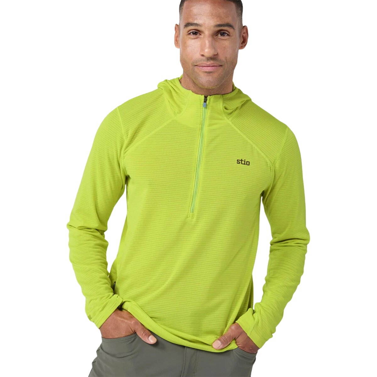 Image of STIO Trax Power Grid 1/2-Zip Hoodie - Men's Wild Sprig, XL