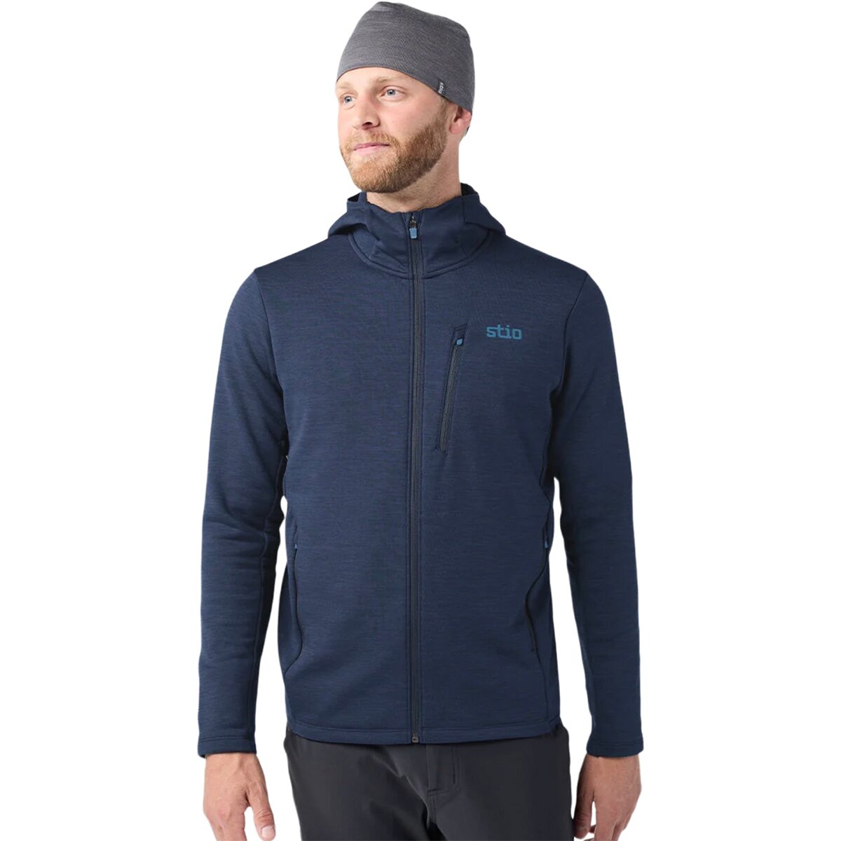Image of STIO Glide Power Stretch Full-Zip Hooded Jacket - Men's Mountain Shadow Heather, M