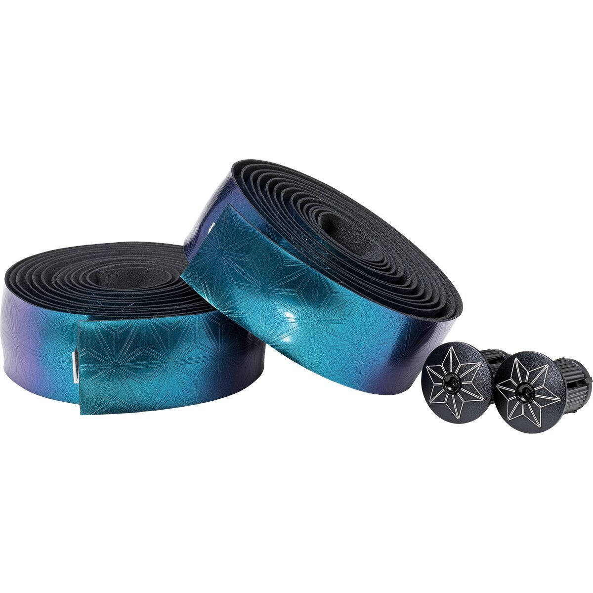Supacaz Bling Tape Oil Slick/Black Ano Plugs, One Size