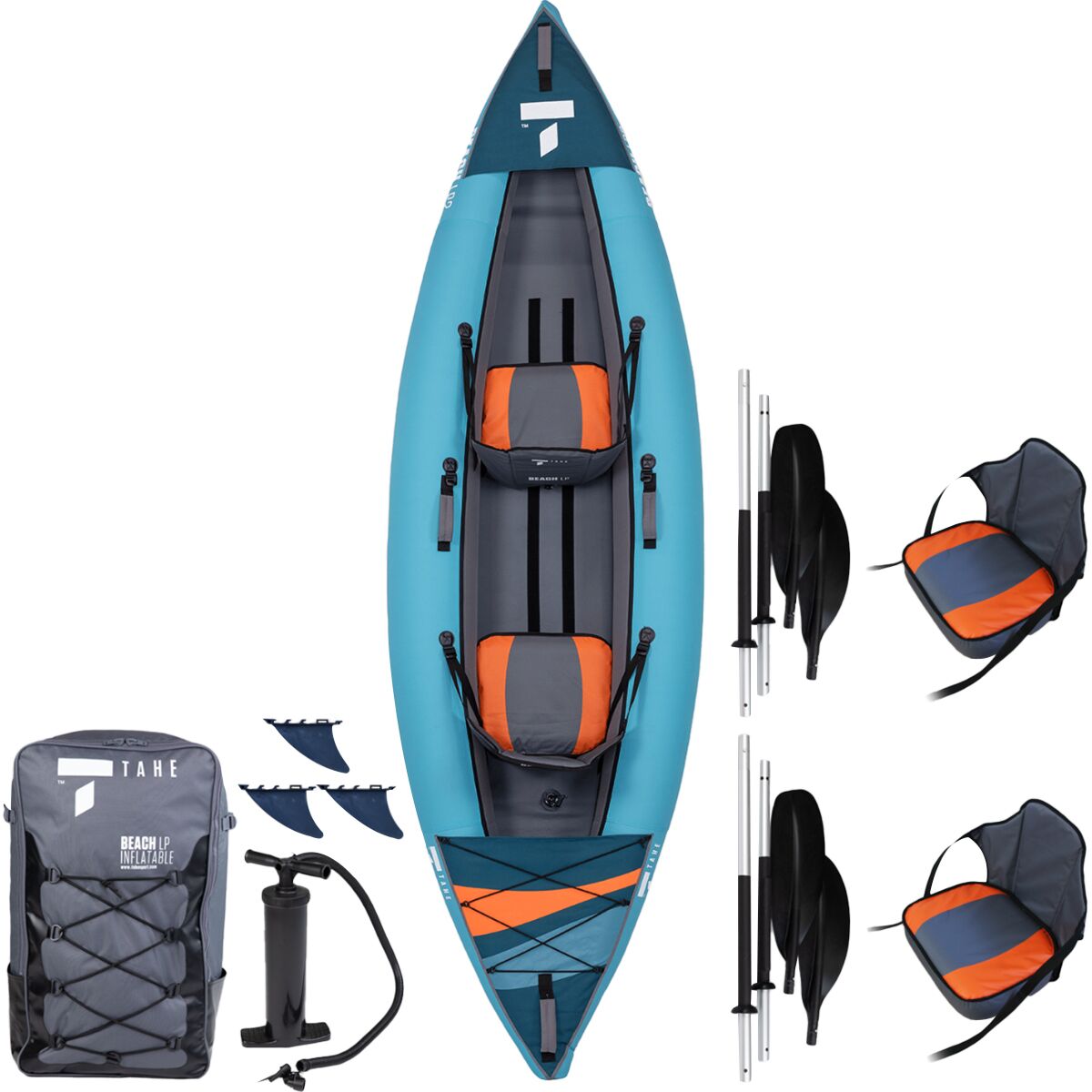 Beach LP1 inflatable kayak for one person - Complete package | TAHE