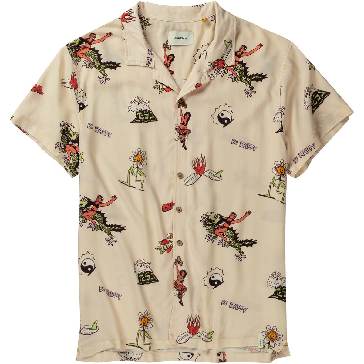 The Critical Slide Society The Critical Slide Society Hula Short-Sleeve Resort Shirt - Men's Ecru, XL