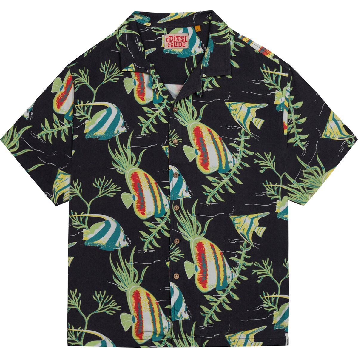 Image of The Critical Slide Society Gilligan Short-Sleeve Resort Shirt - Men's Black, M