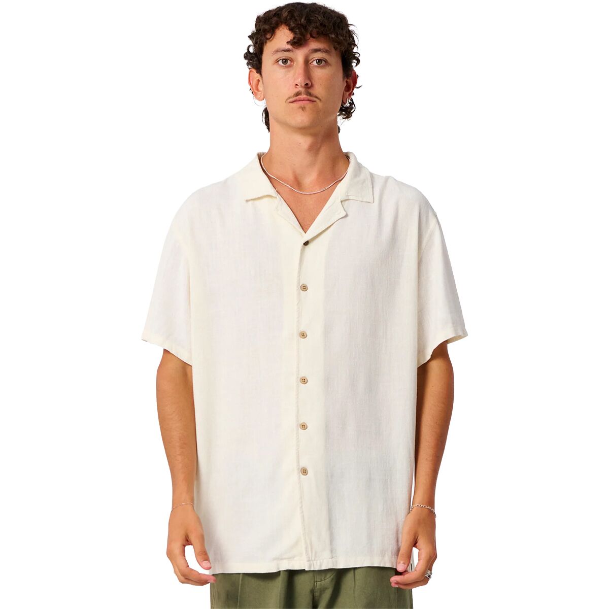 Image of The Critical Slide Society Ernie Resort Shirt - Men's Ecru, XL