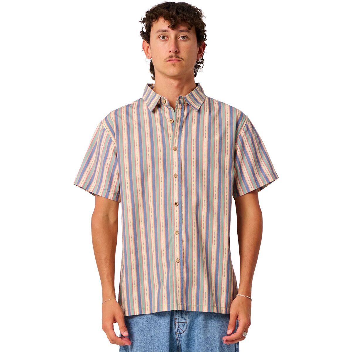Image of The Critical Slide Society Temples Short-Sleeve Shirt - Men's Dusty Green, XL