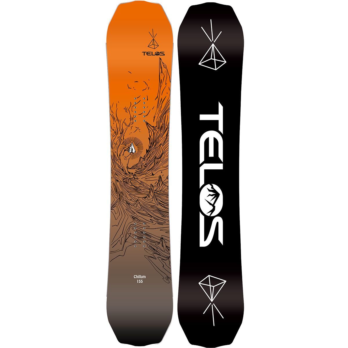 Telos Snowboards Chillum Twin Snowboard - 2023 Orange, 146cm