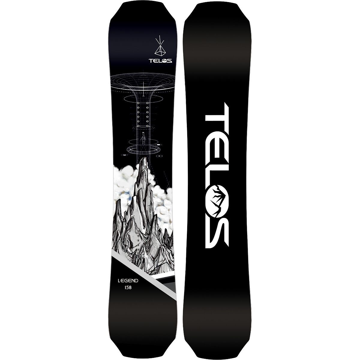 Telos Snowboards Legend Massif Snowboard - 2025 B&W, 155cm wide