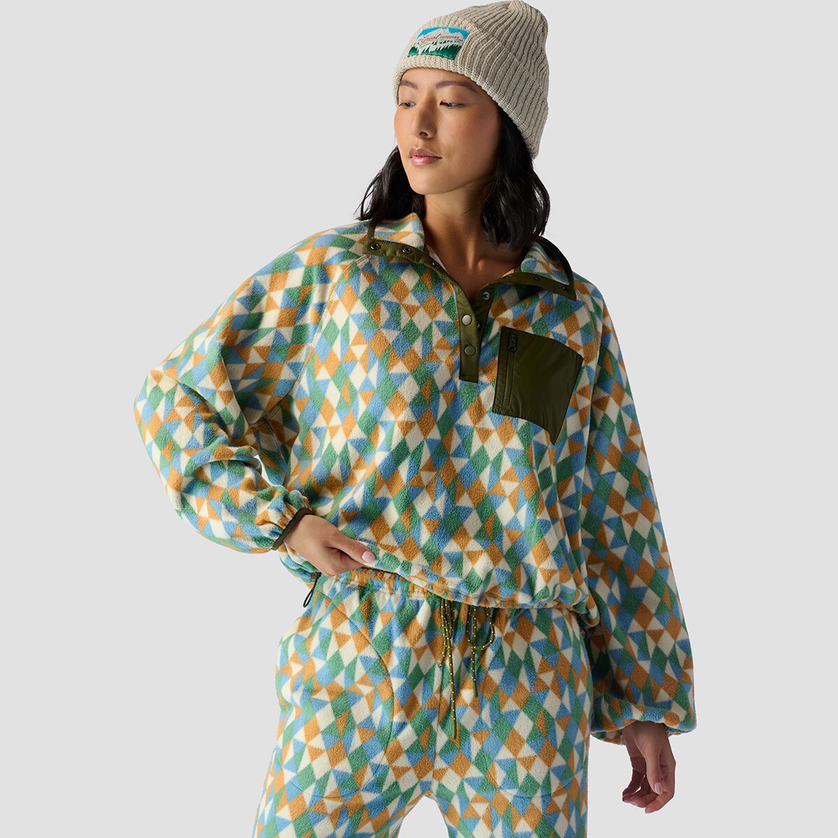 The Great Outdoors The Excursion Pullover - Women's Maple Wood Diamond Geo, M
