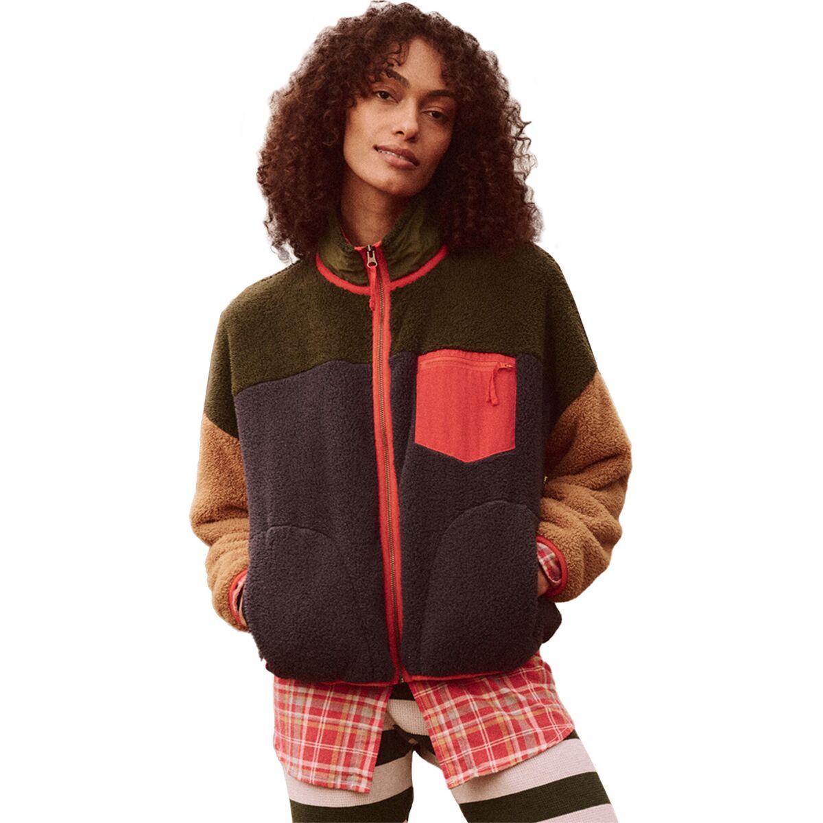 Image of The Great Outdoors The Plush Colorblock Terrain Full-Zip Jacket - Women's Mountain View & Midnight, L