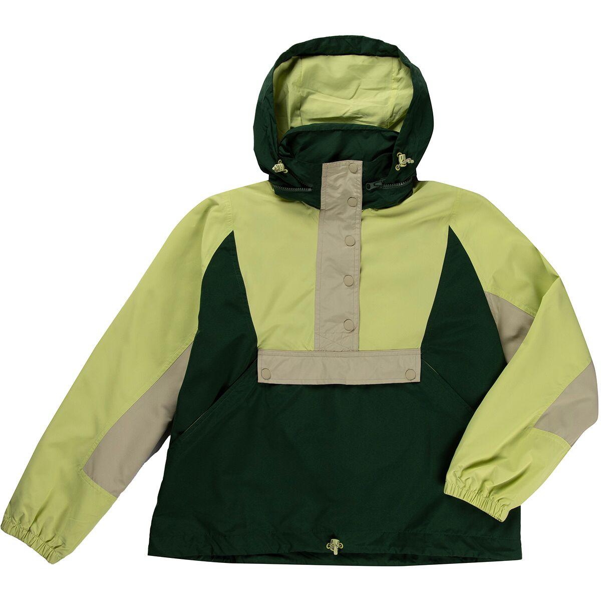 Image of The Great Outdoors The Crestline Pullover - Women's Moss/Citron Color Block, XS