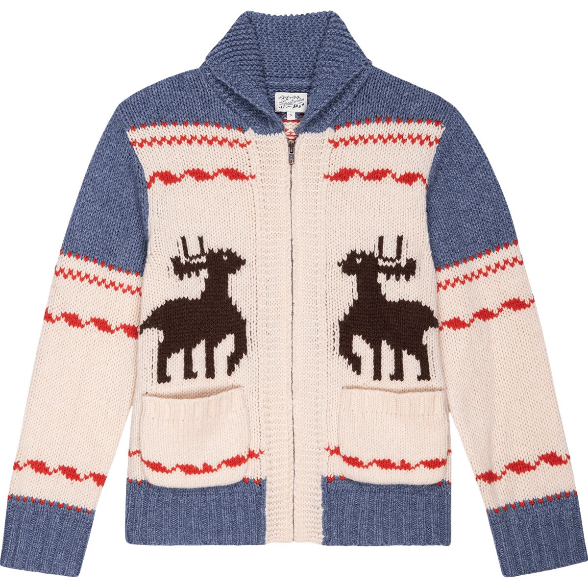The Great Outdoors The Great Outdoors The Shawl Collar Full Zip Sweater - Women's Moose Track Fair Isle, XL