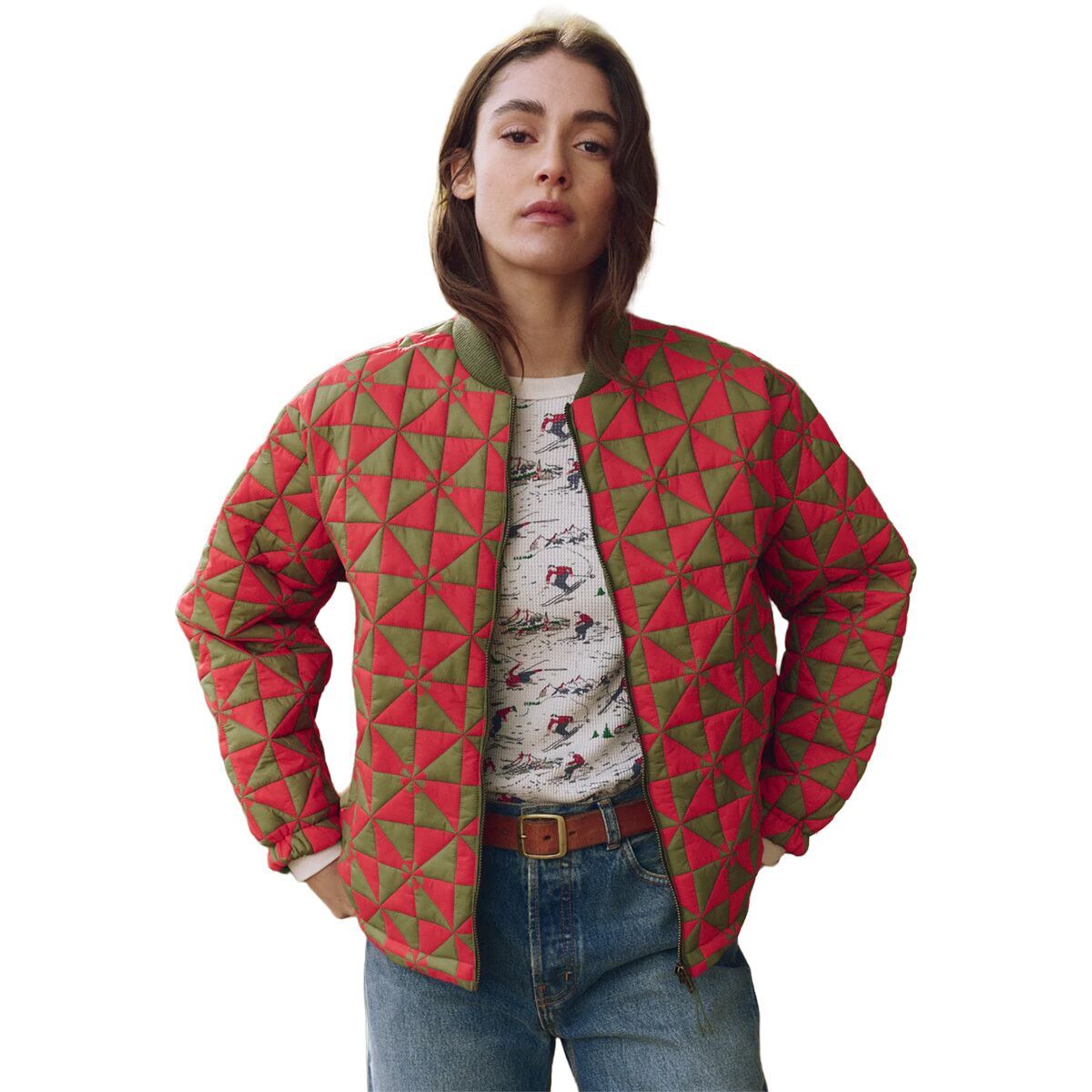 Image of The Great Outdoors The Alps Puffer Jacket - Women's Quilted Vintage Army, XL