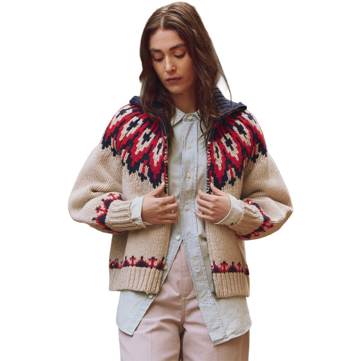 The Great Outdoors The Nordic Sweater - Women's Glacier Fair Isle, L