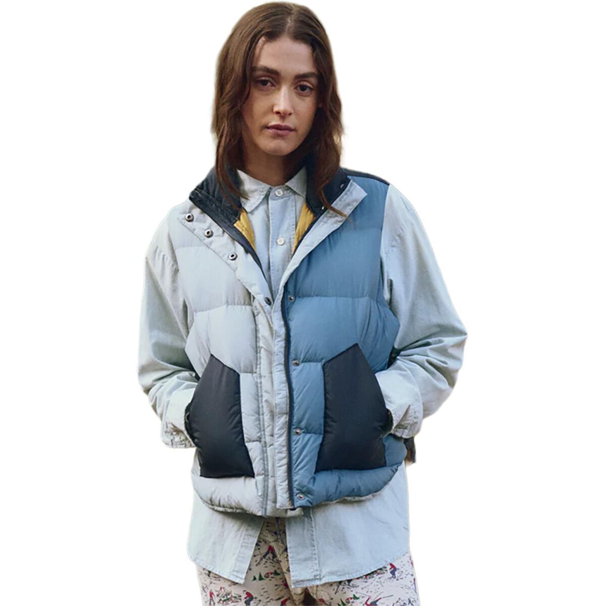 Image of The Great Outdoors The Polar Vest - Women's Navy Colorblock, M