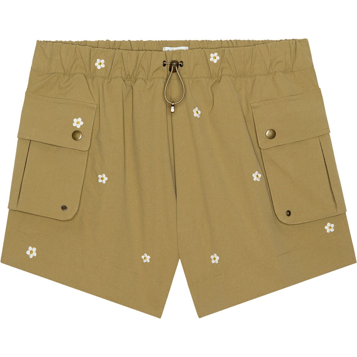 Image of The Great Outdoors The Embroidered Cargo Short - Women's Khaki / Daisy Embroidery, L