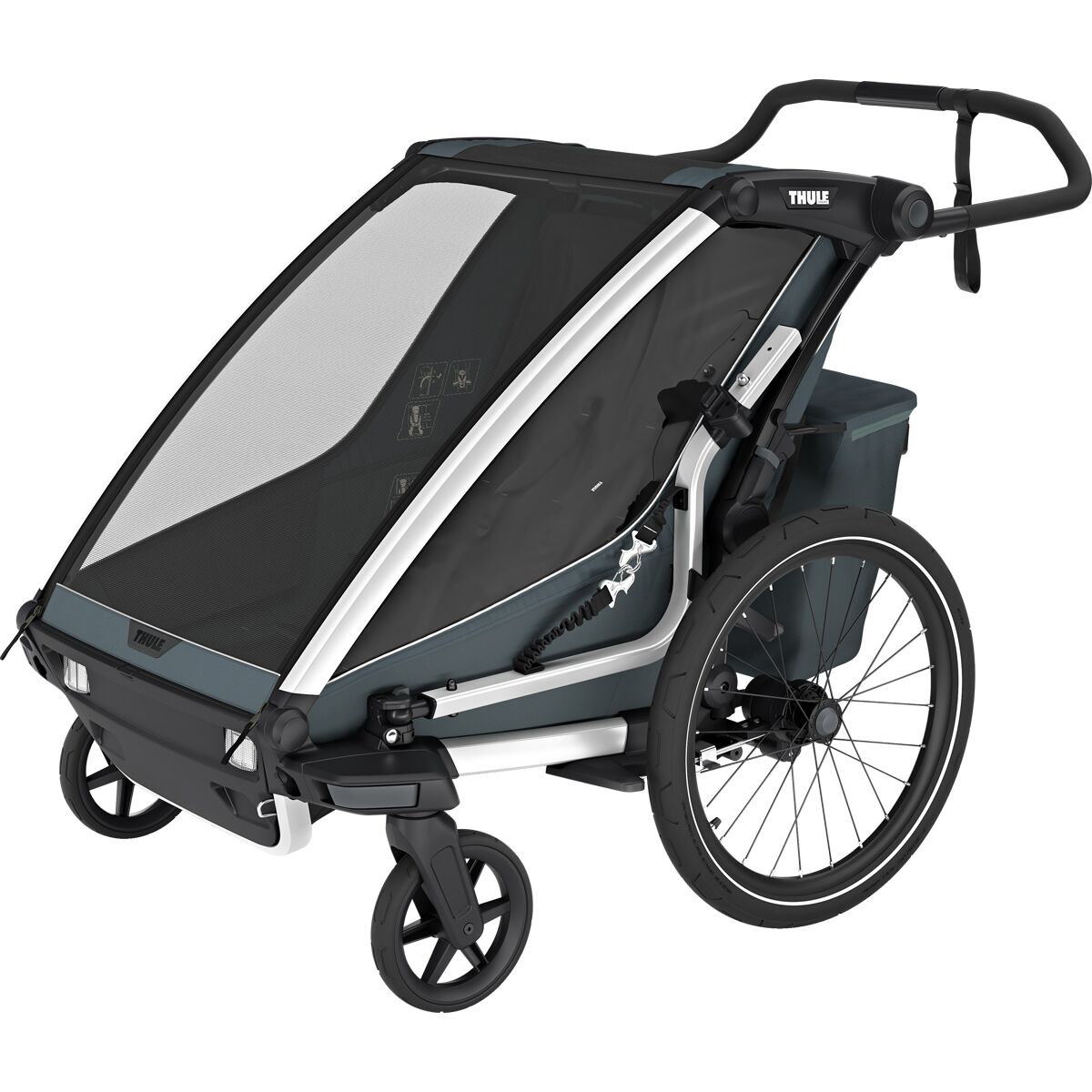 Image of Thule Chariot Cross 2 Double Stroller Dark Slate, One Size