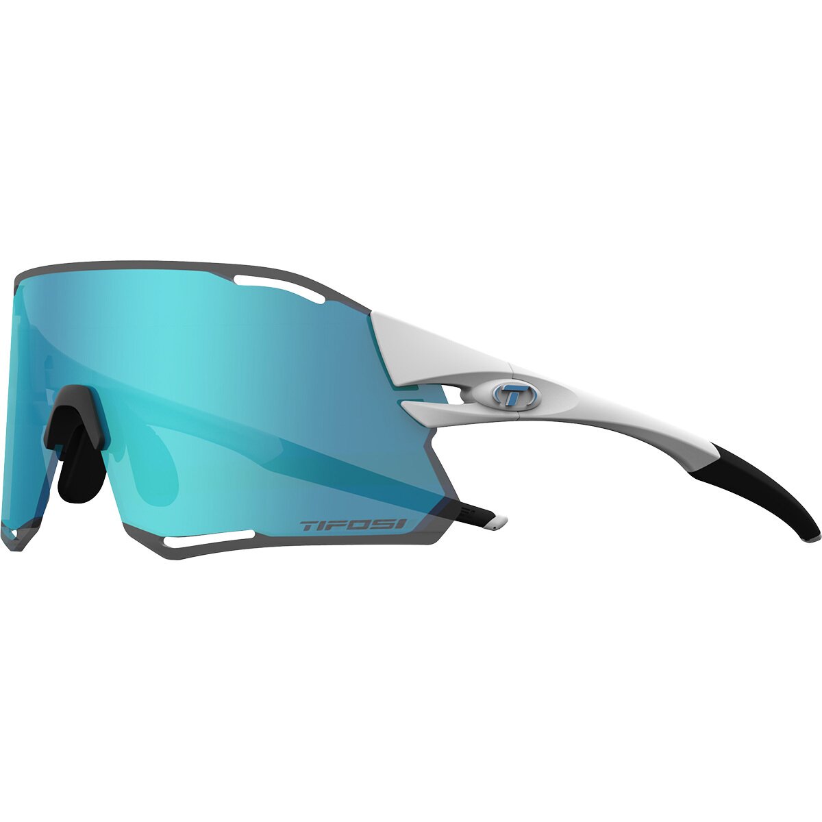 Image of Tifosi Optics Rail Race Interchange Sunglasses Matte White/Clarion Blue/Clear, One Size
