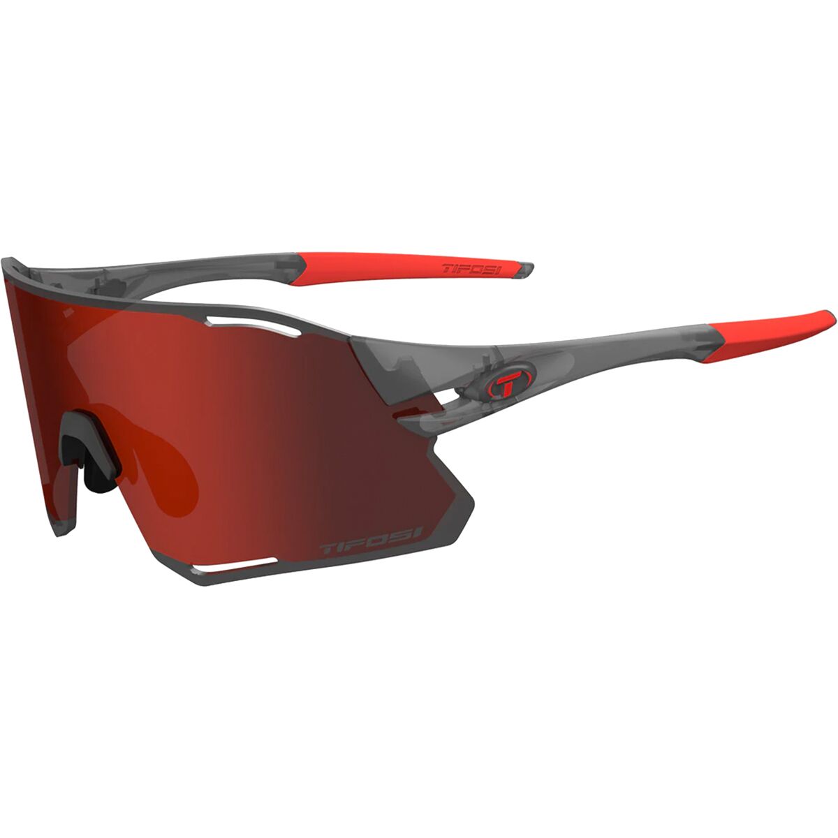 Tifosi Optics Tifosi Optics Rail Race Interchange Sunglasses Satin Vapor/Clarion Red/Clear, One Size