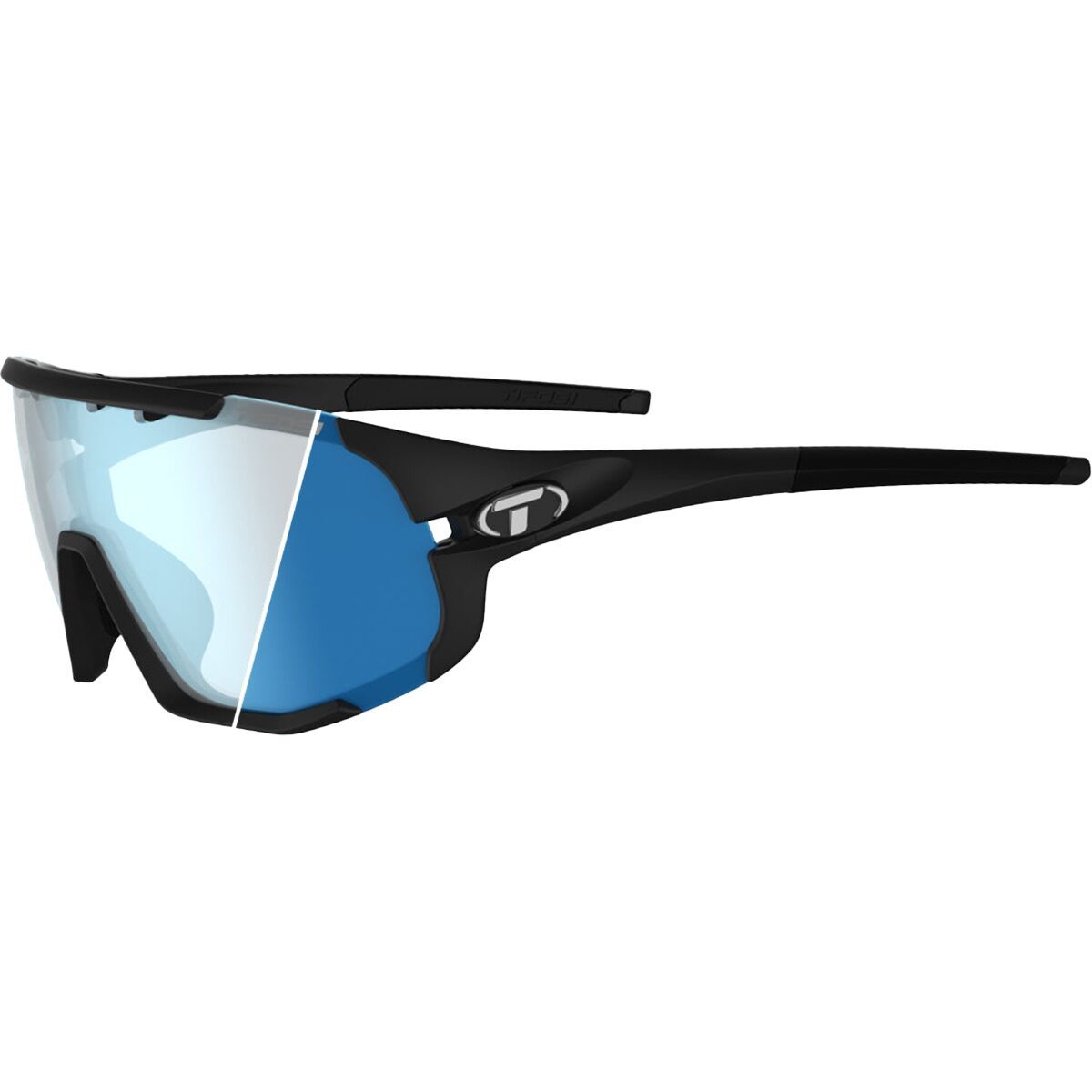 Image of Tifosi Optics Sledge Photochromic Sunglasses Matte Black/Clarion Blue Fototec, One Size