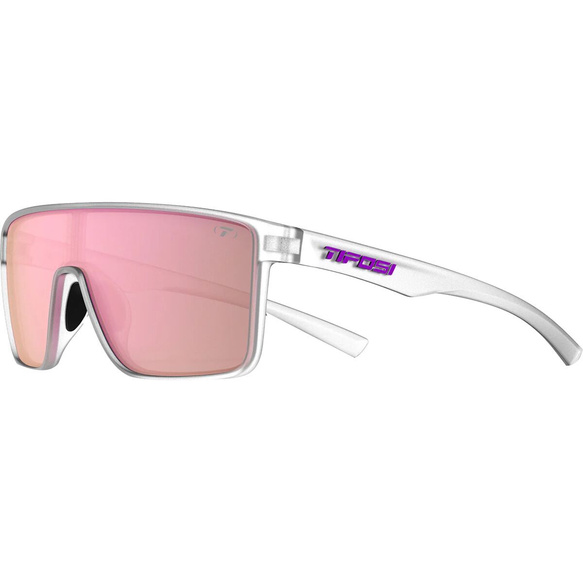Image of Tifosi Optics Sanctum Sunglasses Satin Clear/Pink Mirror, One Size