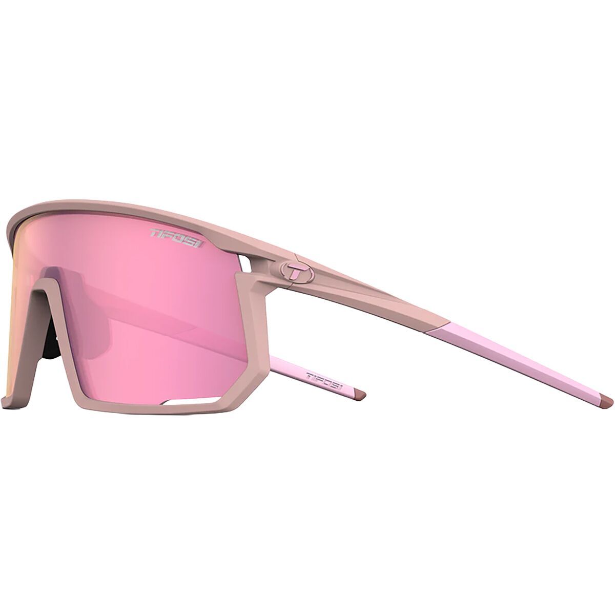 Image of Tifosi Optics Moab Sunglasses Matte Pink/Clarion Rose/AC Red/Clear, One Size