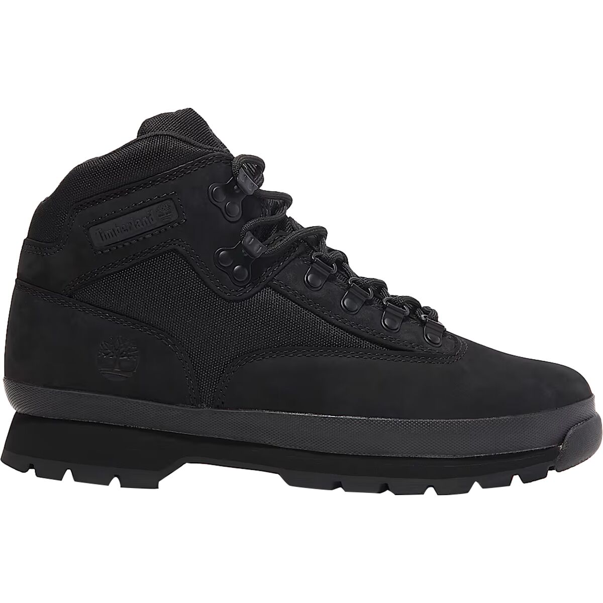 Image of Timberland Euro Hiker F/L Mid Lace Up Boot - Men's Black Nubuck, 8.0