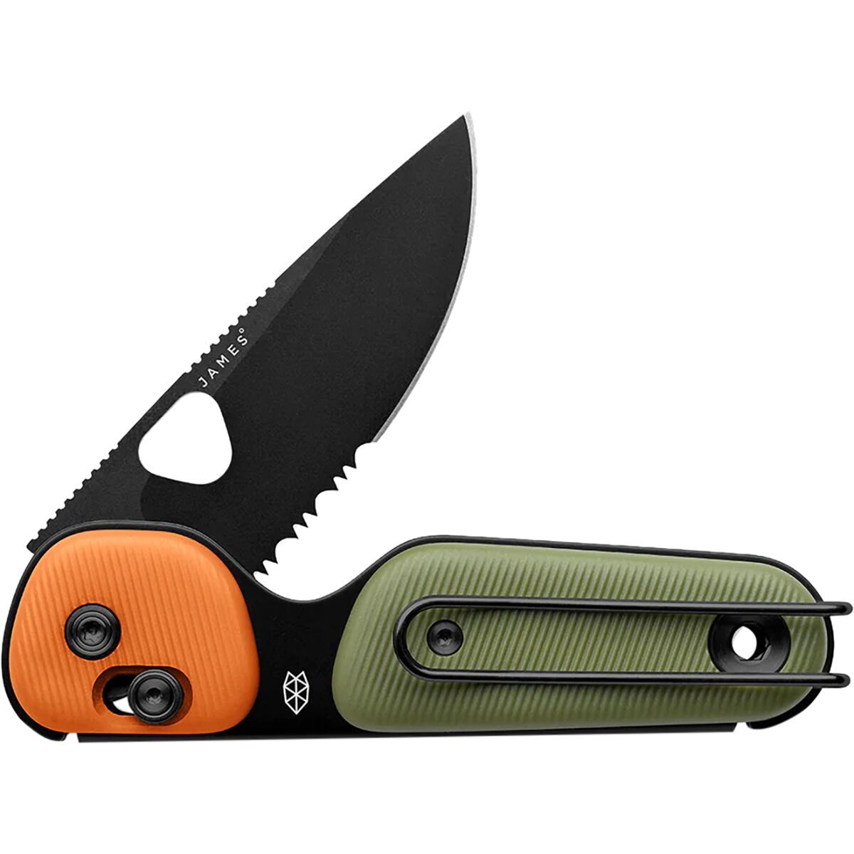 Image of The James Brand The Redstone Knife OD Green/Orange/Black /PP, Serrated