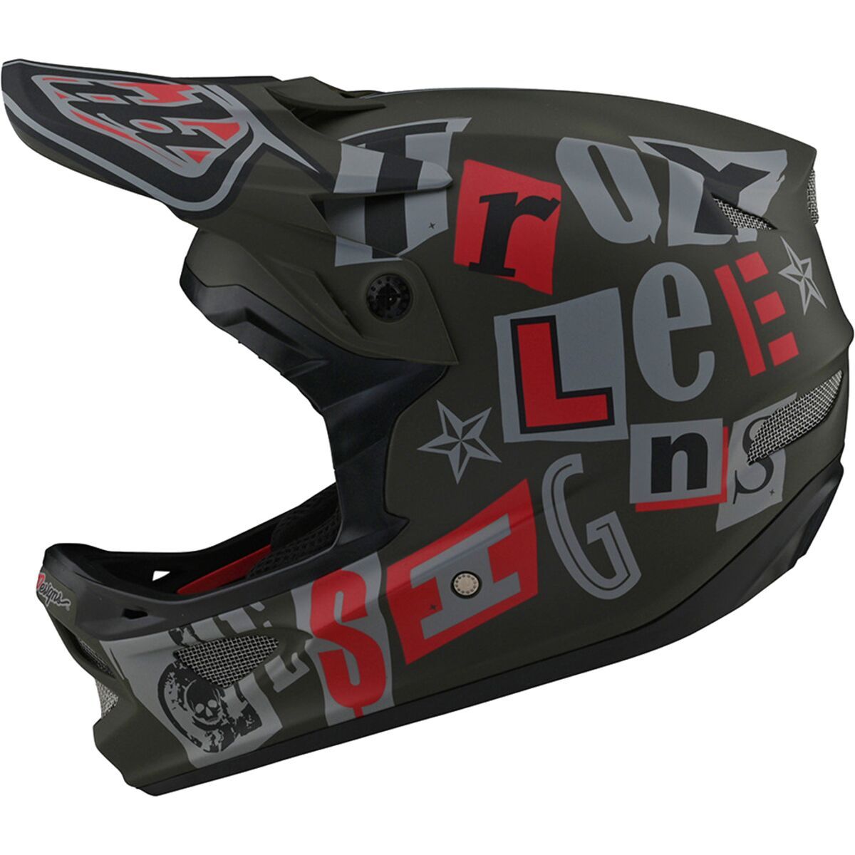 Troy Lee Designs D3 Fiberlite Helmet Anarchy Olive, S