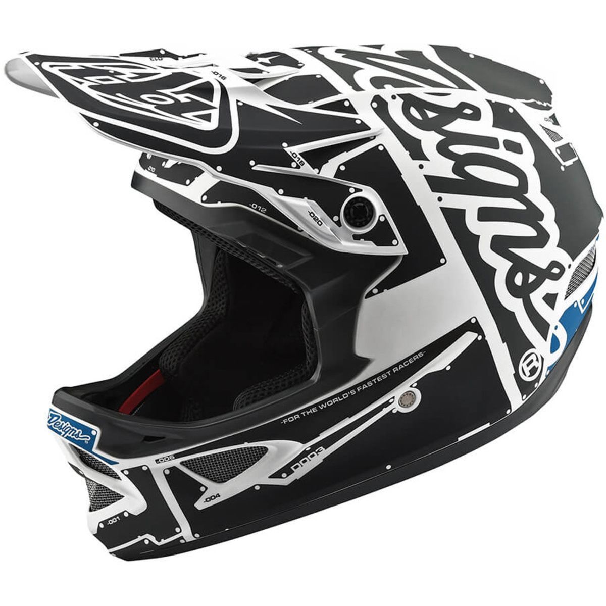 Troy Lee Designs D3 Fiberlite Helmet Factory White/Gray, XXL