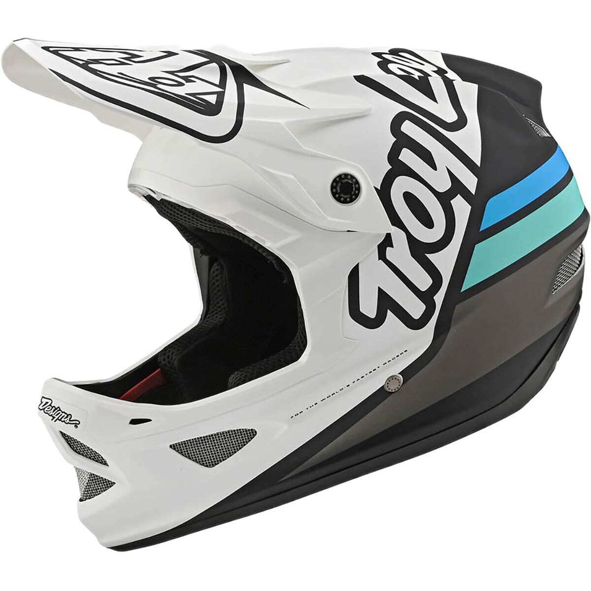 Troy Lee Designs D3 Fiberlite Helmet Silhouette White/Navy, S