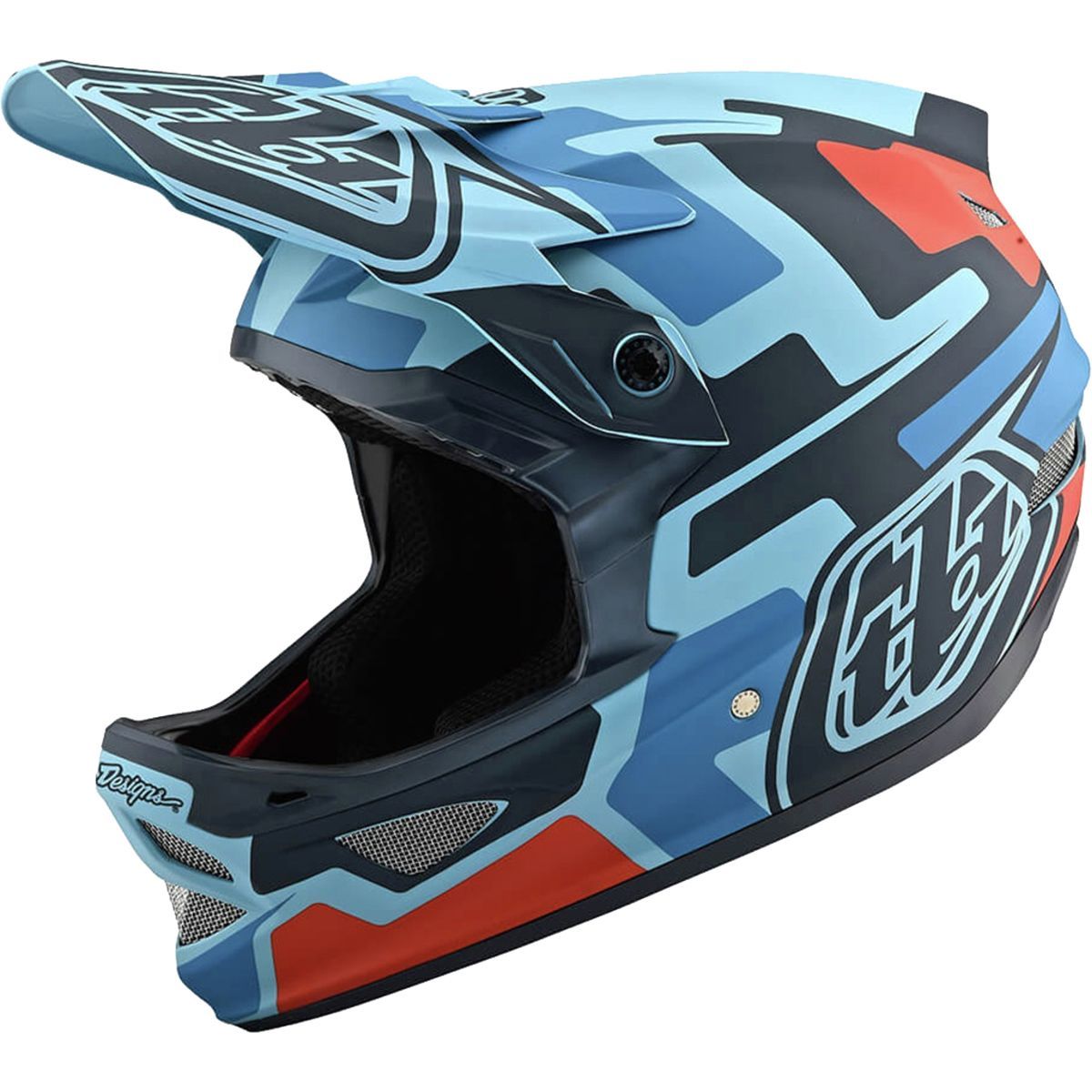Troy Lee Designs D3 Fiberlite Helmet Speedcode Blue/Black, XXL