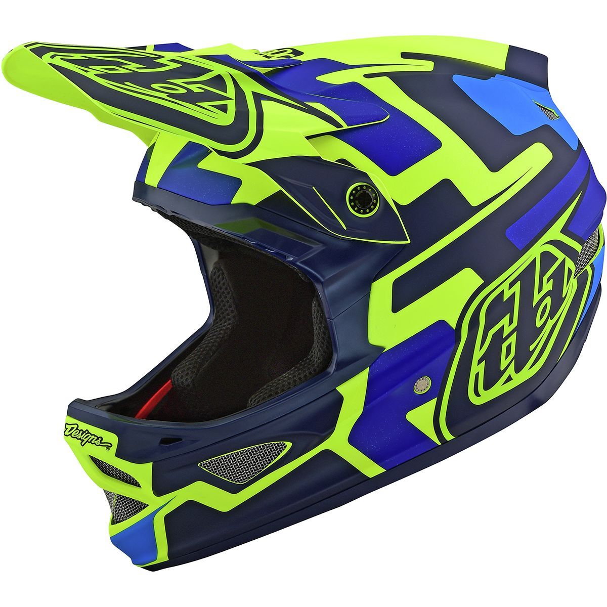 Troy Lee Designs D3 Fiberlite Helmet Speedcode Yellow/Blue, XL