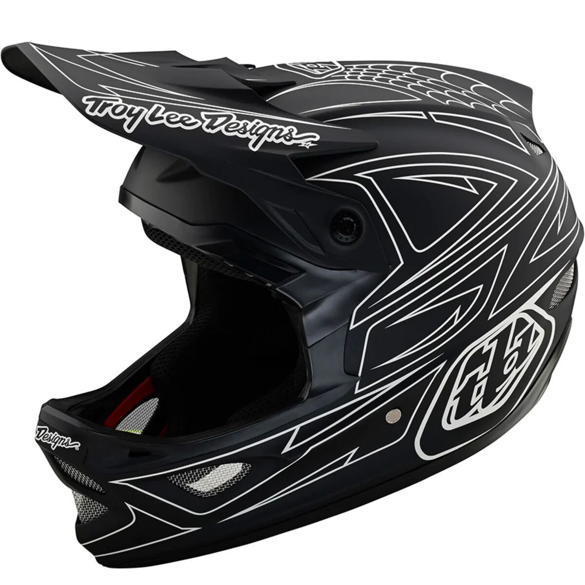 Troy Lee Designs D3 Fiberlite Helmet Spiderstripe Black, XS