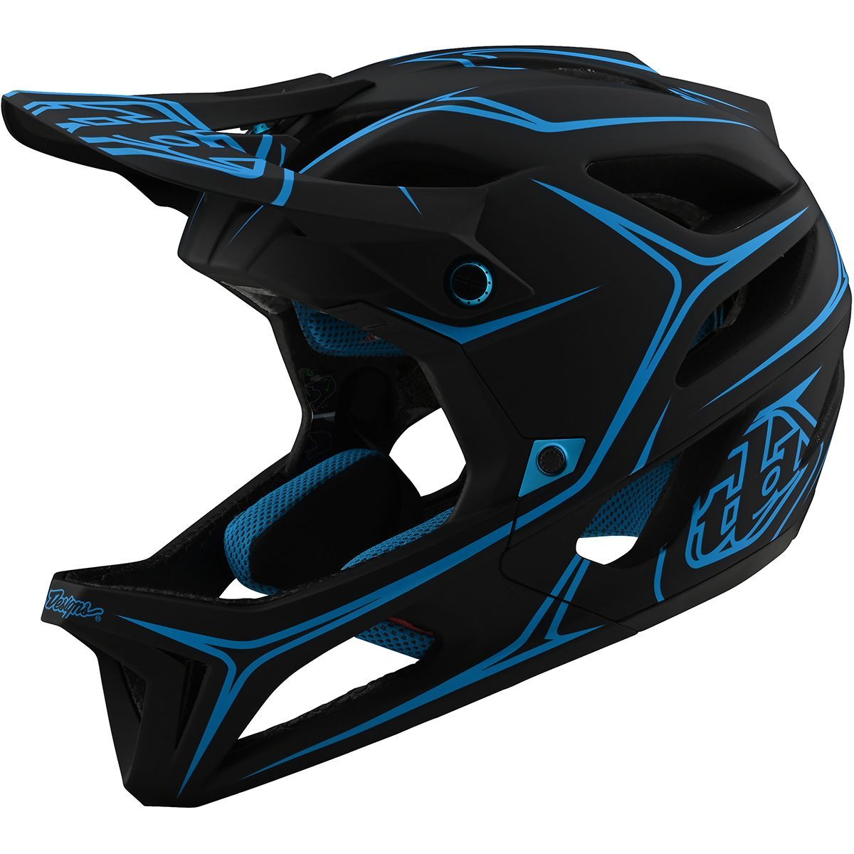 Troy Lee Designs Stage Mips Helmet Pinstripe Black/Cyan, XS/S