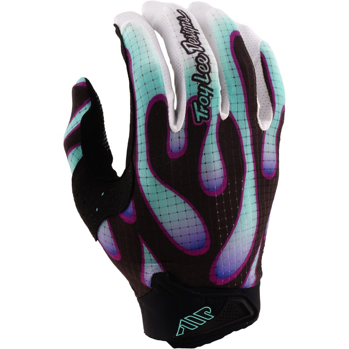Image of Troy Lee Designs Air Glove - Men's Overspray Black/Real Teal, L