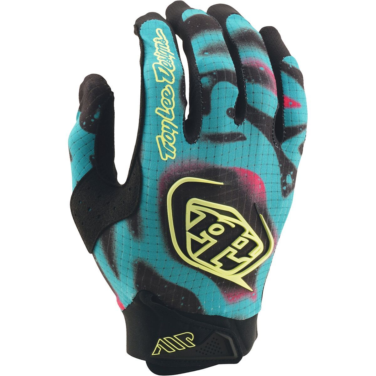 Image of Troy Lee Designs Air Glove - Kids' Membrane Black/Glo Yellow, M