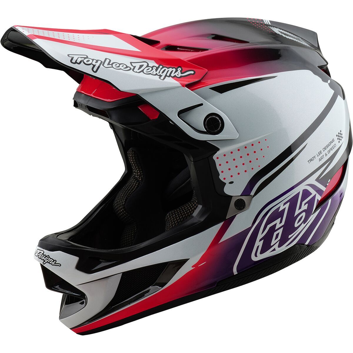 Image of Troy Lee Designs D4 Carbon Mips Helmet Drip White, L
