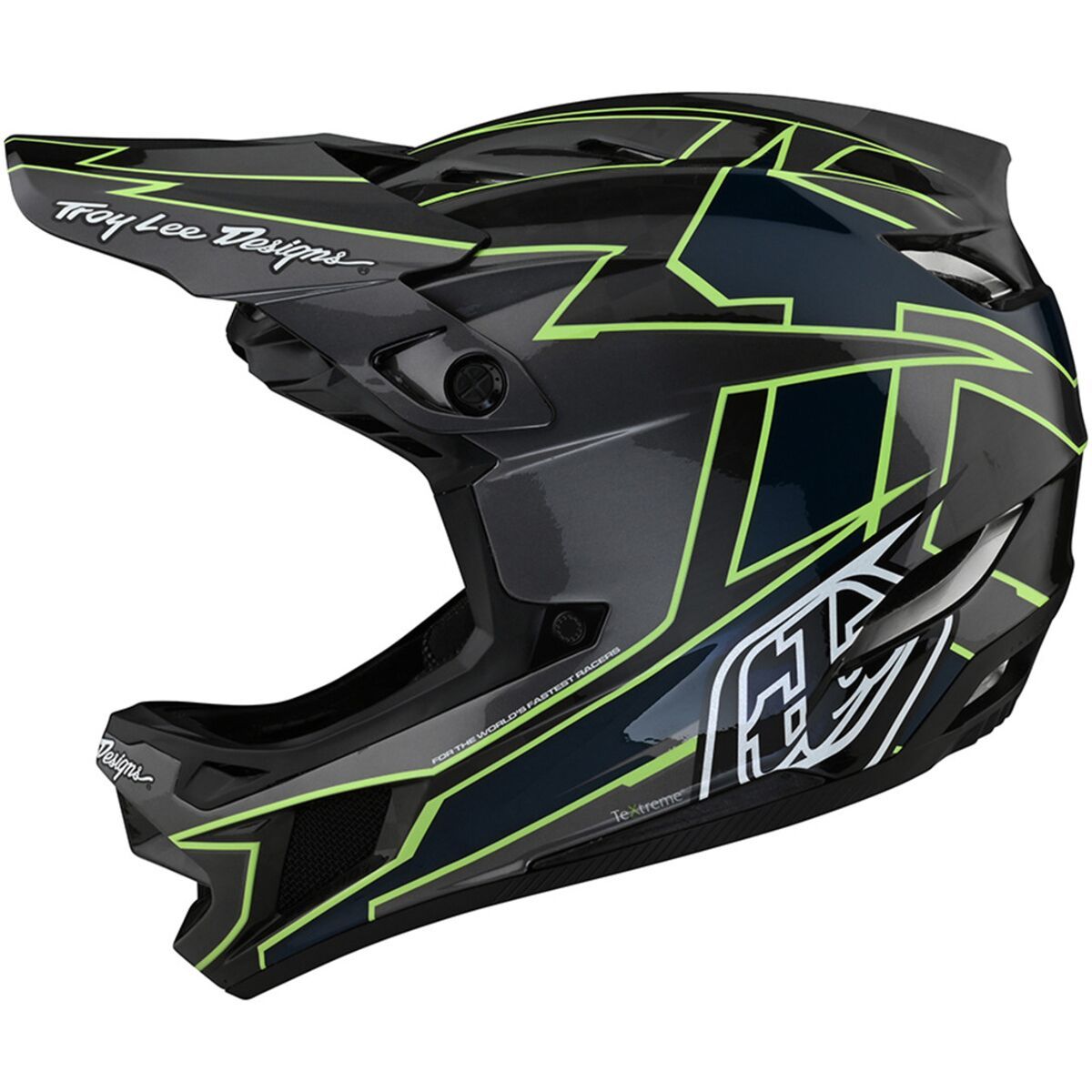 Troy Lee Designs D4 Carbon Mips Helmet Graph Gray/Green, XS
