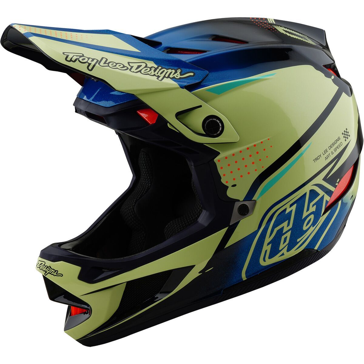 Image of Troy Lee Designs D4 Composite Mips Helmet Drip Glo Yellow, M