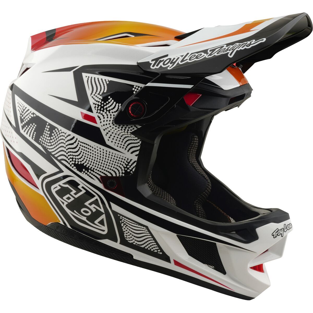 Image of Troy Lee Designs D4 Composite Mips Helmet Lined Up White, XL