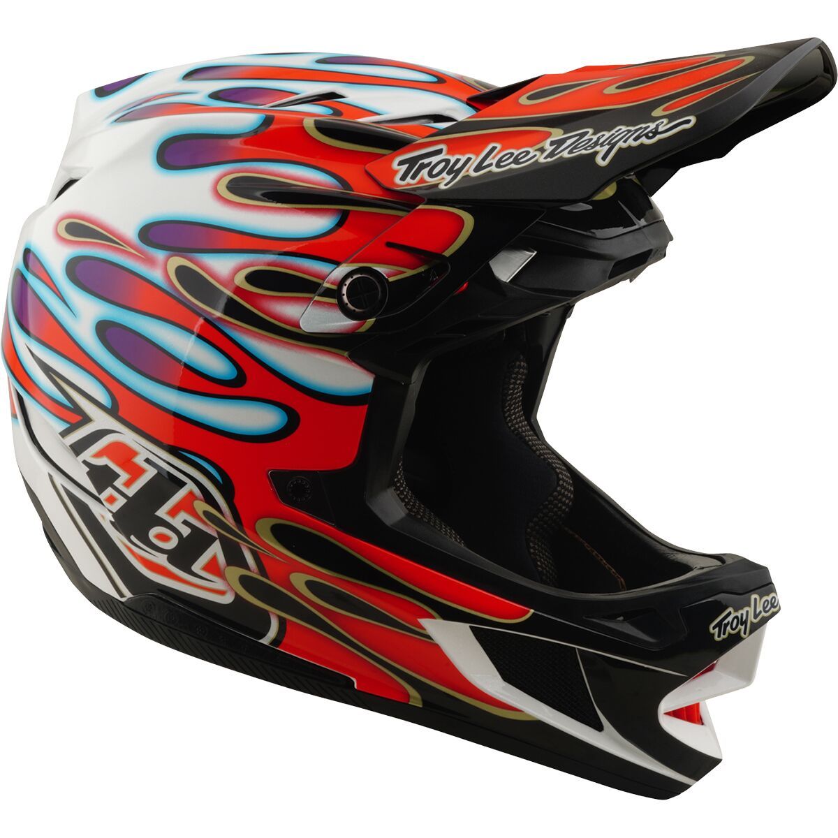 Image of Troy Lee Designs D4 Composite Mips Helmet Overspray White/Red, M