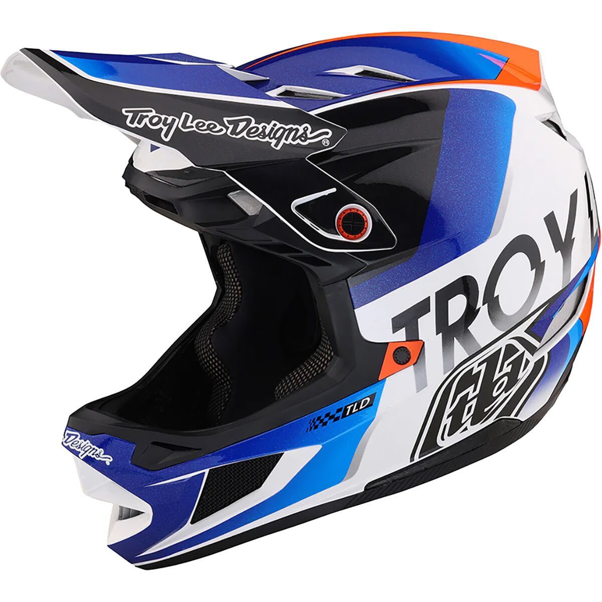 Troy Lee Designs D4 Composite Mips Helmet Qualifier White/Blue, S